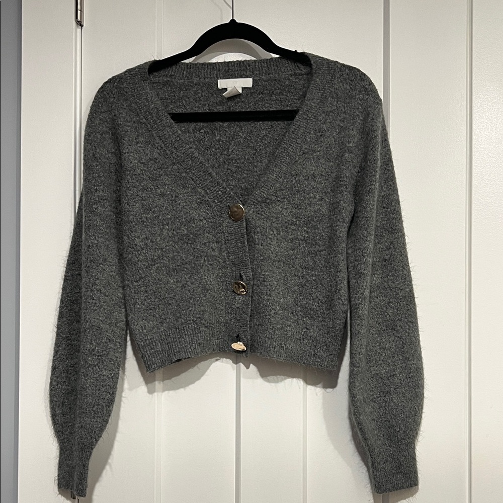 H&M Charcoal Button-Up Women's Cardigan